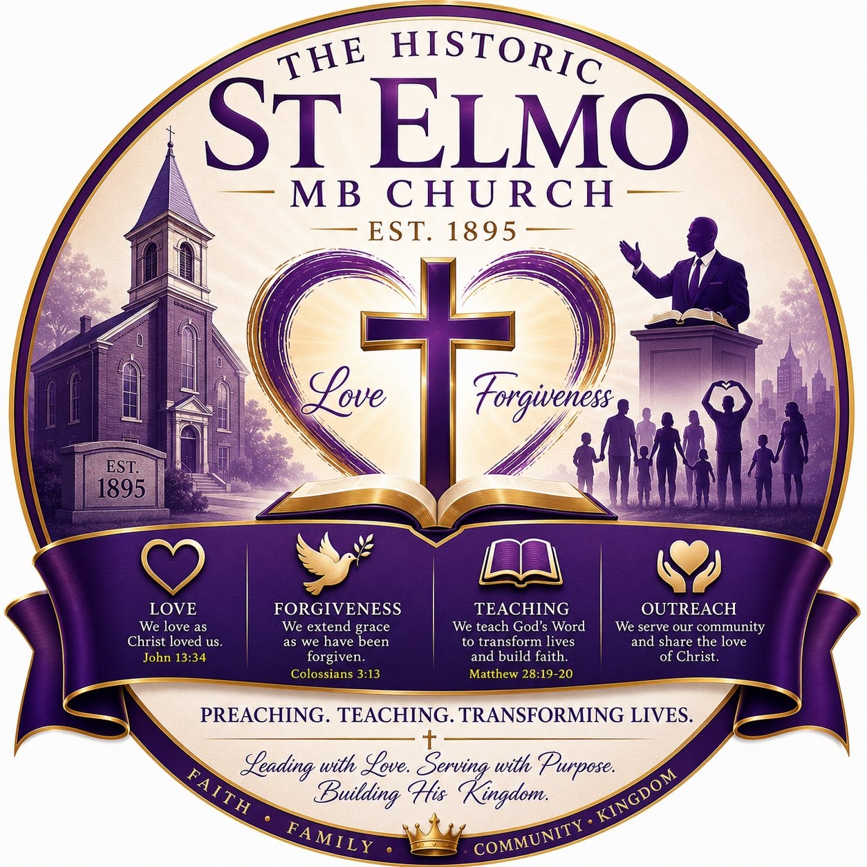 St. Elmo church artwork: love, forgiveness, teaching and outreach